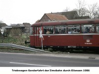 m20 - Triebwagen Sonderfahrt der Ilmebahn durch Eilensen -1986